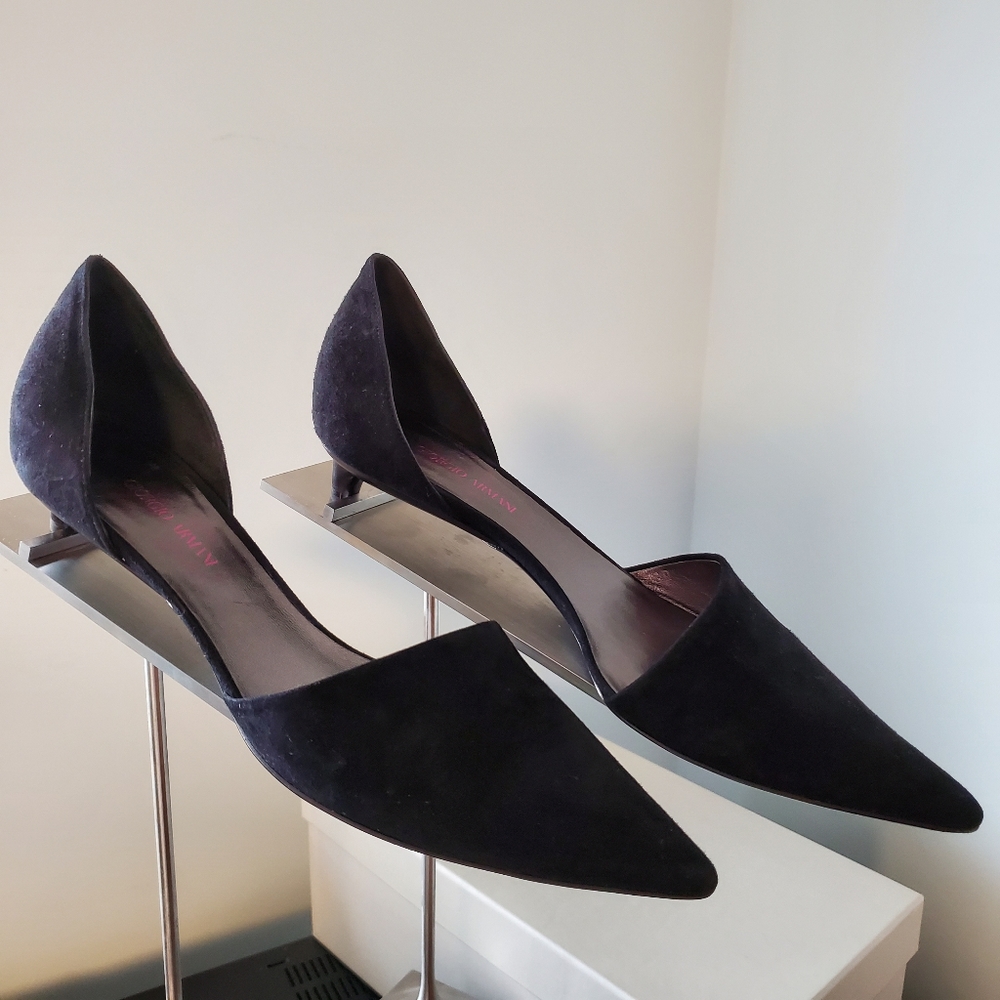 Giorgio Armani Suede d'Orsay Heels